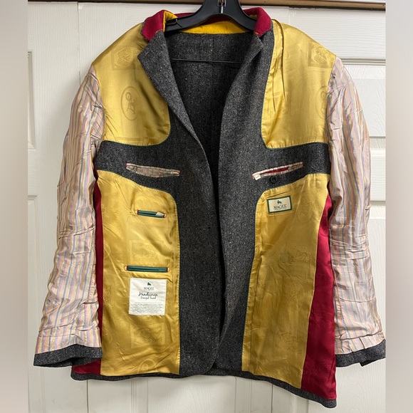 Magee Handwoven Doegal Tweed Wool Sports Coat Jacket Black - Picture 3 of 7